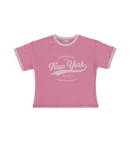 Civil Girls New York Baskılı 10-13 Yaş Tişört - Pembe