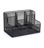 Temel Siyah Metal Mesh Masaüstü Organizer Çekmeceli Çok Bölmeli 25x17x16 cm 9527B