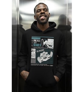 Monkey D. Luffy Gear 5 Baskılı Unisex Oversize One Piece Anime Karakter Hoodie