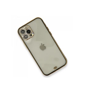 Newface iPhone 12 Pro Kılıf Liva Taşlı Silikon - Siyah