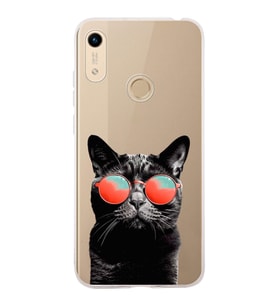 PrintiFy Huawei Honor 8A 2020 ile Uyumlu 1mm Slim Fit Kedi 3 050d Baskılı Şeffaf  Kılıf