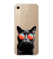 PrintiFy Huawei Honor 8A 2020 ile Uyumlu 1mm Slim Fit Kedi 3 050d Baskılı Şeffaf  Kılıf