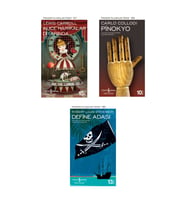 Pinokyo + Alice Harikalar Diyarında + Define Adası- 3 Kitap Set - Iş Bankası Özel Set Pinokyo Kitabı