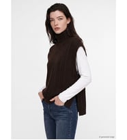 LCW Comfort Kahverengi Balıkçı Yaka Desenli Kadın Triko Süveter