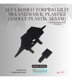 ALFA ROMEO TORPİDO KİLİT MEKANİZMASI İÇ PLASTİĞİ (SADECE PLASTİK AKSAM) (Siyah)