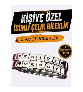 Ķişiye Özel Charm Bileklik İTALYAN ÇELİK BİLEKLİK 5 ADET KİŞİSELLEŞTİRİLEBİLİR CHARMLI