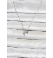 Minimal Tasarım Gümüş Renk Kutup Yıldızı Kolye 45 cm