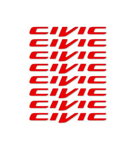 CIVIC Kapı Kolu Oto Sticker Set 8 Adet Kırmızı