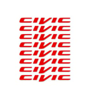 CIVIC Kapı Kolu Oto Sticker Set 8 Adet Kırmızı