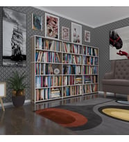 Kenzlife kitaplık süper ga 150*240*19 crd 5 katlı 3 bölme çift bölme opsiyonlu ofis mutfak banyo dolabı arkalıksız