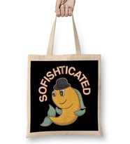 Sofishticated Punny Sophisticated Fish Pun Bez Çanta Uzun Saplı
