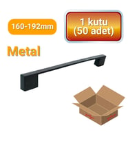 50 Adet Kare Mat Siyah Metal Mobilya Kulpu 160mm - 192mm