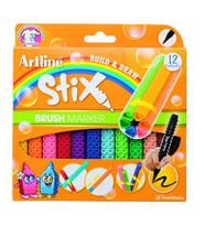Artline Stix Brush Marker 12 Renk Esnek Uçlu Keçeli Kalem 