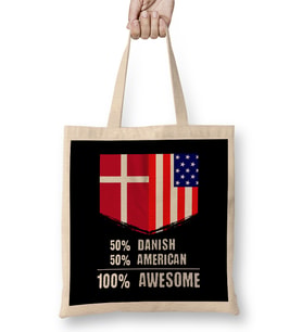 50% Curacaoan 50% American %100 Awesome Immigrant Bez Çanta Uzun Saplı