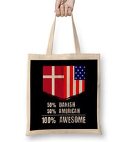 50% Curacaoan 50% American %100 Awesome Immigrant Bez Çanta Uzun Saplı