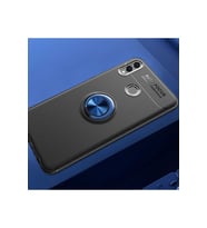 Huawei Honor 8C Uyumlu Kılıf Zore Ravel Silikon Kapak (Siyah-Mavi)