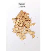 Oya Abiye Bileklik Kolye Pleksi Metalik Plastik Pul Altın Renk 8 gram 75 adet - BNC493