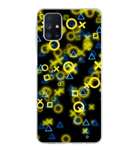 Samsung Galaxy M51 Kapak  Semboller Tasarımlı Şeffaf Silikon Kılıf