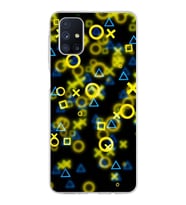 Samsung Galaxy M51 Kapak  Semboller Tasarımlı Şeffaf Silikon Kılıf