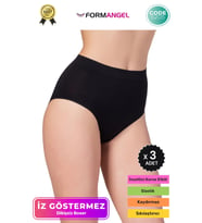 #BatoKorse Seamless Karın Toparlayıcı Sıkılaştırıcı Kadın Dikişsiz Yüksek Bel Bato Korse - 3 Adet (Siyah)