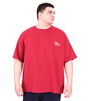 Mode XL Büyük Beden Erkek T-Shirt Bisiklet Yaka FAITH U25030 Bordo