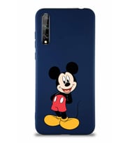 Huawei P Smart S Soft Premier Kapak Mickey Mouse-B Tasarımlı Silikon Kılıf - Lacivert (Şeffaf)