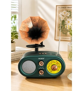 NNS NS-803BT Yeşil Retro Radyo Bluetooth Hoparlör USB TF Kart Şarjlı Nostaljik Radyo