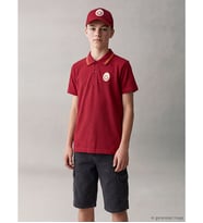 LCW Kids Kırmızı Polo Yaka Galatasaray Baskılı Erkek Çocuk Tişört
