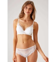 Pierre Cardin 4822 Balenli ve Pedli İp Detaylı Dantelli Transparan Comfy Sütyen Takım
