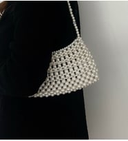 Krem İnci Clutch El ve Kol Çantası