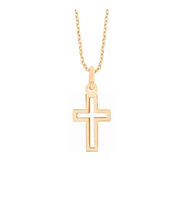Rose Gümüş Ortası Boş Cross Kolye