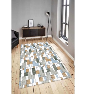 Dijital Baskılı Yıkanabilir Kaymaz Modern Renkli Salon Halısı Mutfak Halısı Yolluk ND-HY-1192 (Çok Renkli)