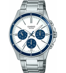 Casio MTP-1374D-7A2VDF Quartz Çelik Gri Beyaz Kadran 44 mm Erkek Kol Saati