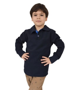 Erkek Çocuk Lacivert Polo Yaka Sweatshirt BGL-ST02435