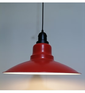 RİOLİGHT RETRO KIRMIZI İÇİ BEYAZ TEKLİ METAL SARKIT ÇAP: 37CM (Siyah)
