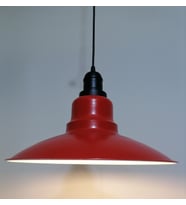 RİOLİGHT RETRO KIRMIZI İÇİ BEYAZ TEKLİ METAL SARKIT ÇAP: 37CM (Siyah)