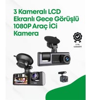 2.0” Lcd Ekranlı, Döngüsel Kayıt Özellikli Üç Kameralı Oto Kamera