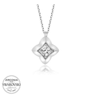Swarovski Taşlı Gümüş Dörtgen Bayan Kolye