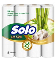 Solo Ultra Tuvalet Kağıdı 32 Li Paket Rulo Organik Bambu ve Pamuk Özlü
