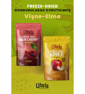 2’li Dondurularak Kurutulmuş Kuru Meyve - Sağlıklı Atıştırmalık - Vişne Ve Elma Freeze Dried