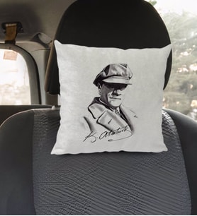 BK Gift Atatürk Temalı Kare Araç Koltuk Yastığı-17