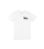 The Beatles Cep Logo Tasarımlı Beyaz Tişört