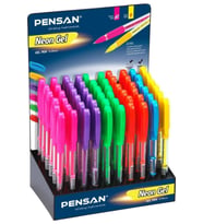 Pensan Neon (fosforlu) Jel Tükenmez Kalem 1.0 Mm 6 Renk Karışık (60 Lı Paket)