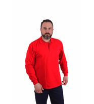 ESER - Polo Yaka Sweatshirt - Cepli - Kırmızı