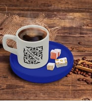 BK Gift Kişiye Özel Mavi Sunum Tabaklı İsimli Türk Kahvesi Fincanı Model 10
