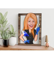 BK Gift Kişiye Özel Kadın Güzellik Uzmanı Karikatürlü 3D Ahşap Tablo, Sevgiliye Hediye, Arkadaşa Hediye, Yıl Dönümü Hediyesi, Doğum Günü Hediyesi-2