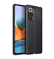Microsonic Xiaomi Redmi Note 10 Pro Max Kılıf Deri Dokulu Silikon Siyah