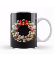 Zombie Multiface Christmas Wreath Kupa Bardak Porselen