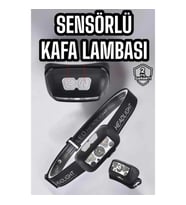 Mey İthalat® Kafa Lambası Kamp Lambası Sensörlü Şarjlı Ayarlanabilir