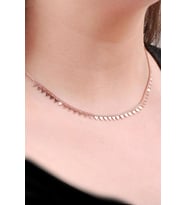 Choker Rose Gümüş Üçgen Tasarım Kolye 6467